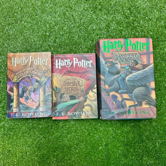 Lot Of 3 Harry Potter Books 1-3 JK Rowling Prisoner of Azkaban HC - Picture 1 of 5